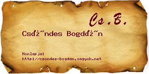 Csöndes Bogdán névjegykártya